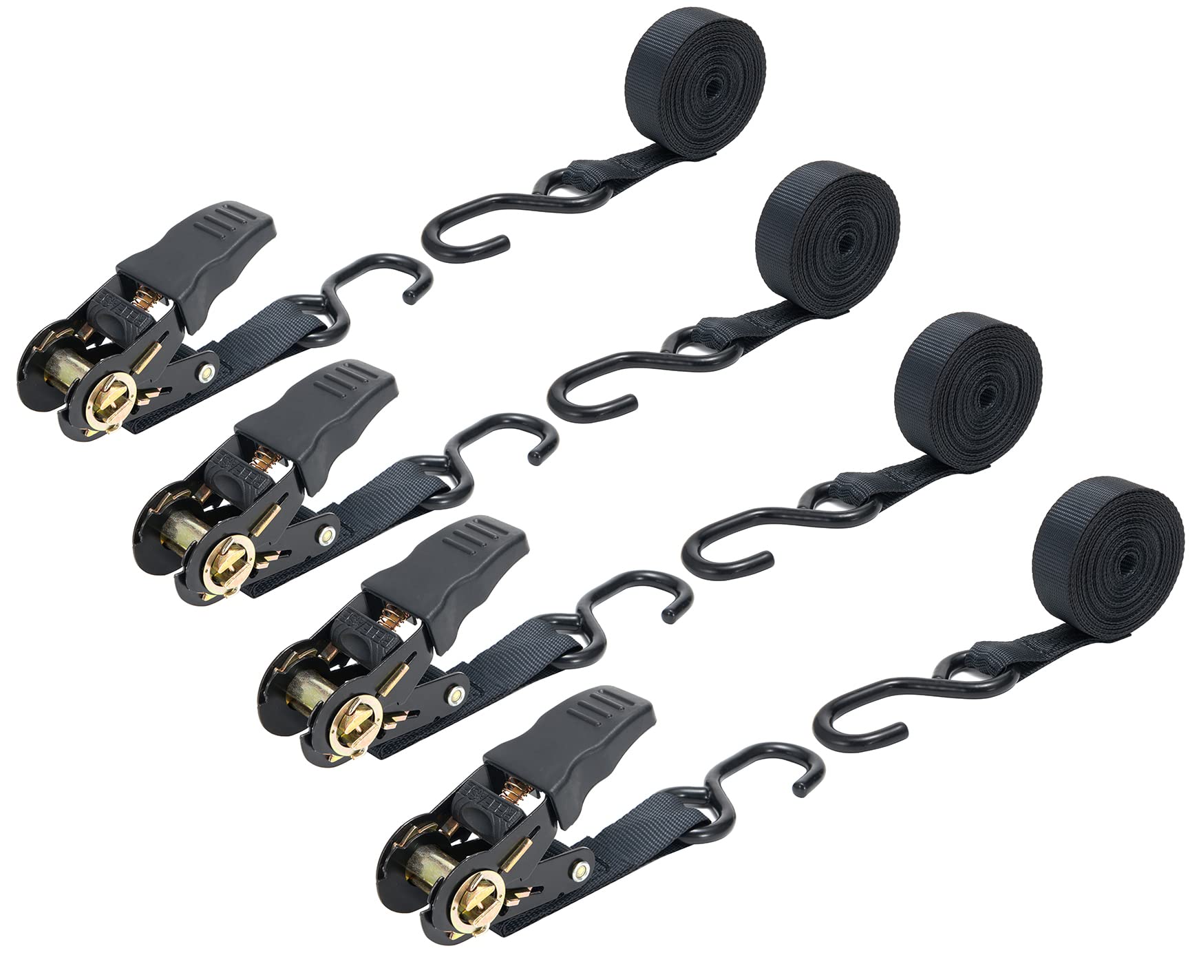 

FFOGG Ratchet Tie-Down Straps, 5m, 2.5cm Wide, 800kg Breaking Load/225kg Maximum Working Load, Lashing Belts, Tie-Down Straps for Moving and Transport