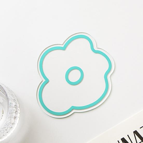 Acrylic Flower Coaster Heat-Resistant Scratch-resistant Cup Pads Non-Slip Cute Transparent Cup Mat for Kitchen Living Room Office