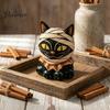 Wooden Cat Figurine Vintage Halloween Figurine, Rustic Witch Zombie Owl Frog Tabletop Decorative Ornament, Farmhouse Tiered Tray Decoration