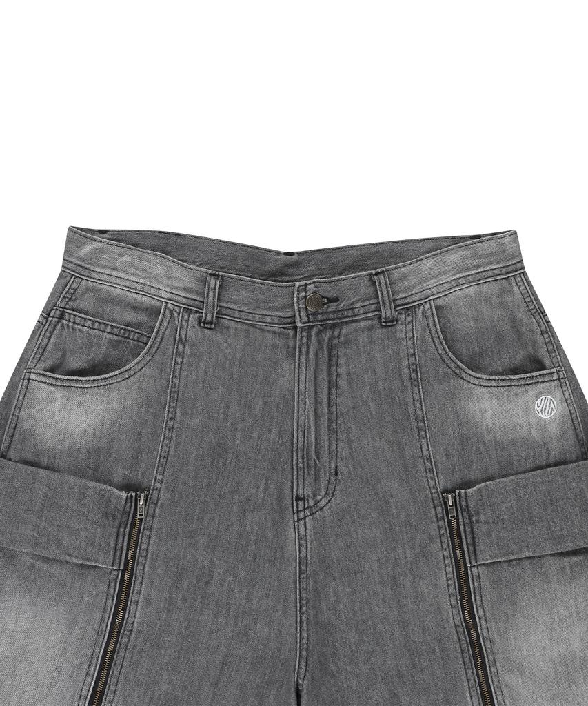 OFFGRID Og Heritage Denim Bermuda Pants - Grey