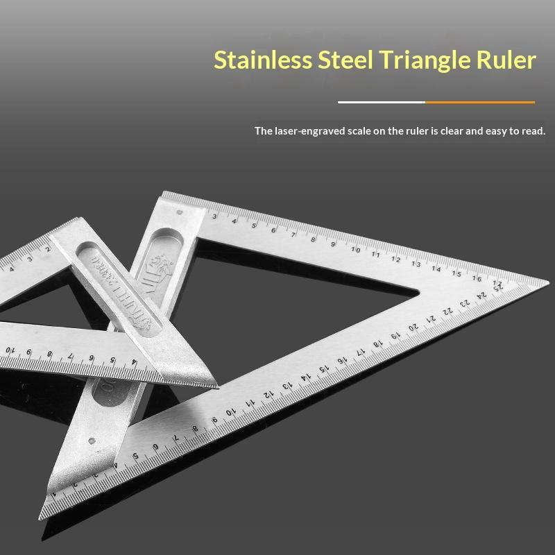 Woodworker Special Stainless Steel 90 Degree Right Angle Triangle Ruler 1Pcs 15/20/30/50CM for Wood Cutting Scribing Positioning