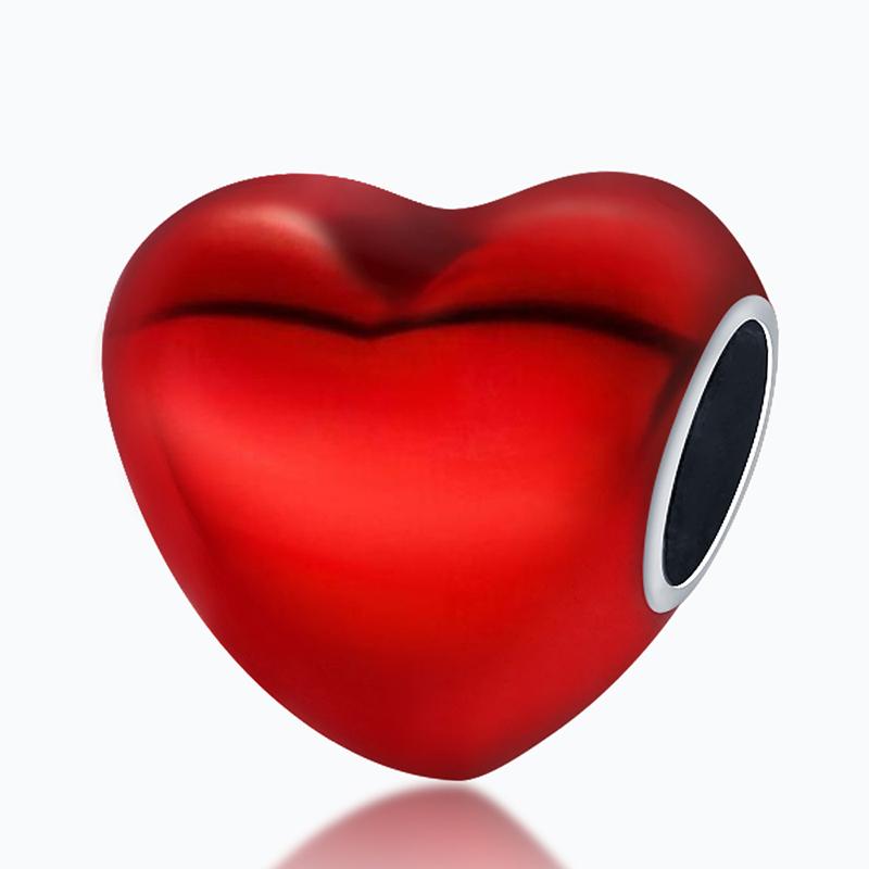 

Brand New Copper Metal Heart Charm Bead Component Designed For Authentic Original Bracelet High Quality Fine Jewelry Necklace Heart Shaped Bead