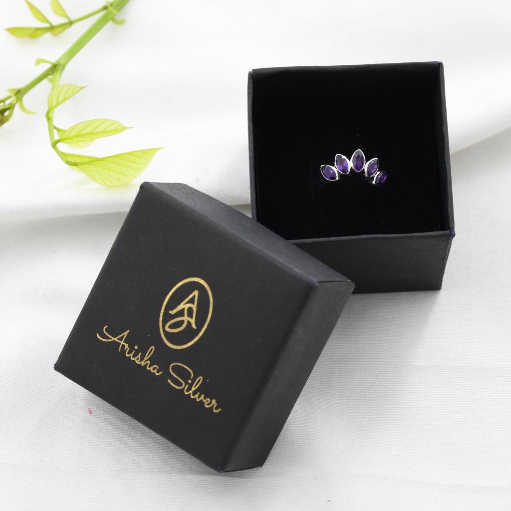 Amethyst Silver Ring, February Birthstone Jewelry, 925 Sterling Silver Handmade Jewelry, Women Silver Ring, Gift For Her Ar8952