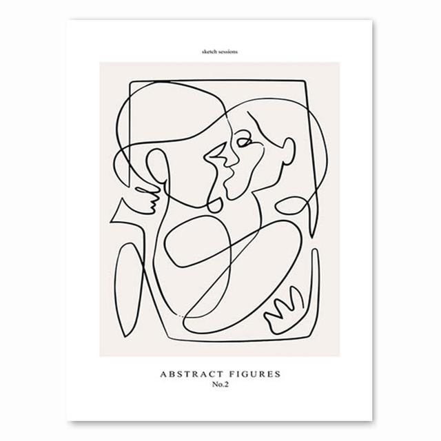 

Абстрактная черно-белая линия женского тела, холст, картина, настенная художественная картина, минималистичный принт, скандинавский плакат, современный декор для гостиной, без рамки 21*30cm