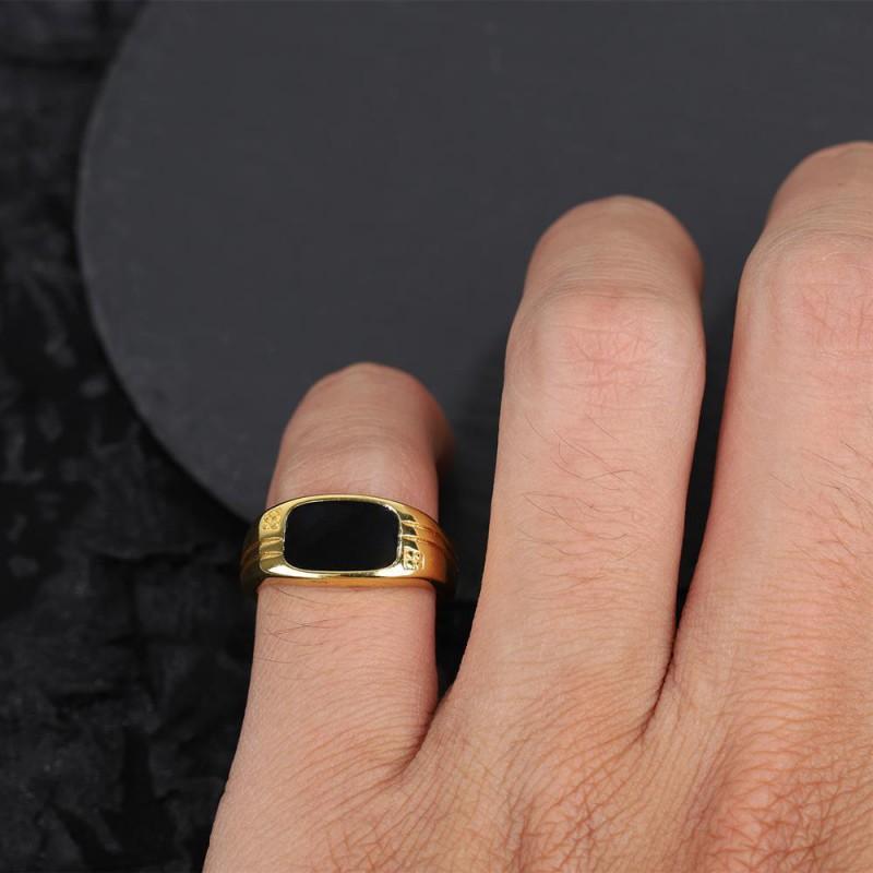 Saul Goodman Inspired Adjustable Open Ring Copper 24K Gold Plated Enamel Statement Jewelry Men Women Vintage Style