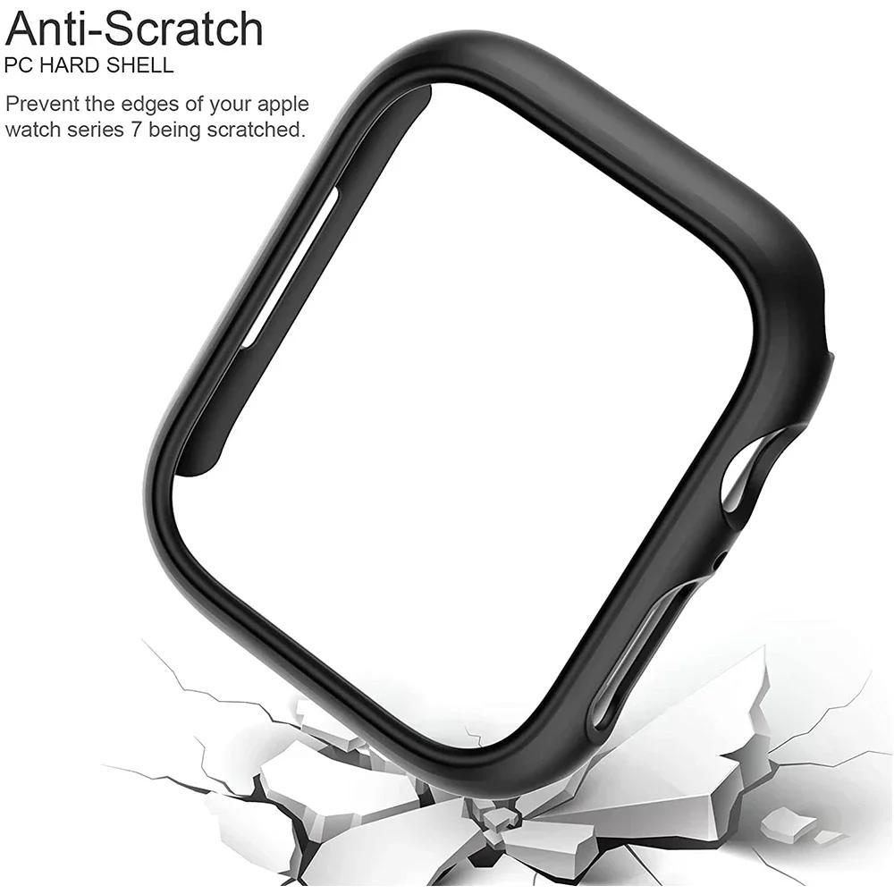 Apple Watch Kılıfı Kapağı 45mm 41mm 44mm 40mm 42mm 38mm 46 49 mm Aksesuarlar PC Koruyucu tampon iWatch Series 8 7 SE 6 5 4 3 9