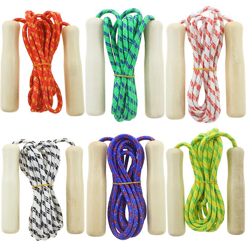 

Wooden Handle Skipping Rope Children s Sports Leisure Toys Student Sports Equipment Nylon Wear-resistant Rope Adjustable Length