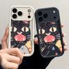 Graffiti Cute Cat Matte Soft Silicone Phone Case For iPhone 17 Pro Max 16 15 14 13 12 11 Pro XR 8 Plus 16E TPU Shockproof Cover