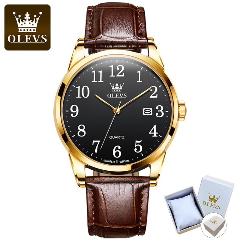 OLEVS 5566 With Gift Box Waterproof Quartz Watch Digital Scale Simple Single Calendar Men'S And Women'S Couple Watches