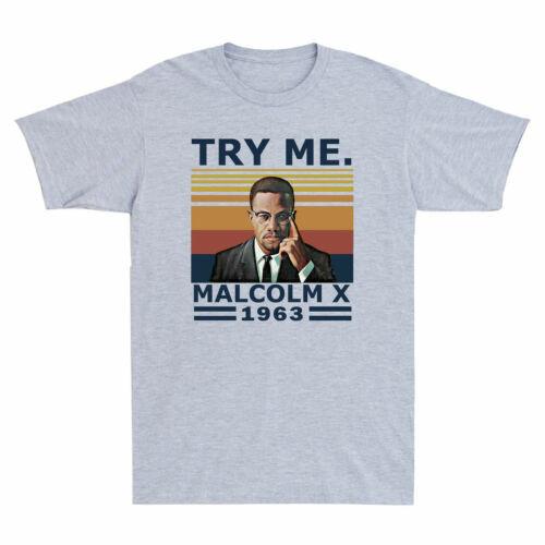 Try Me Malcolm 1963 T-shirt Black History Month African Civil Rights Activist XXL