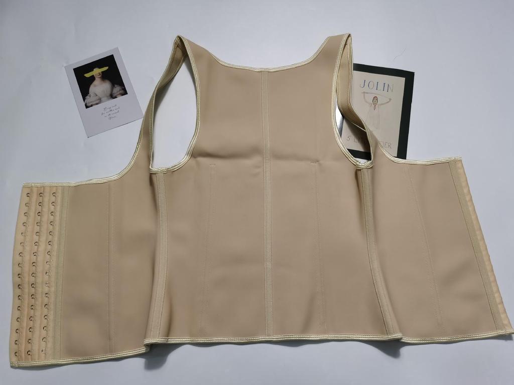 9 Steel Bones Wide Shoulder Latex Corset Body Shaper Vest