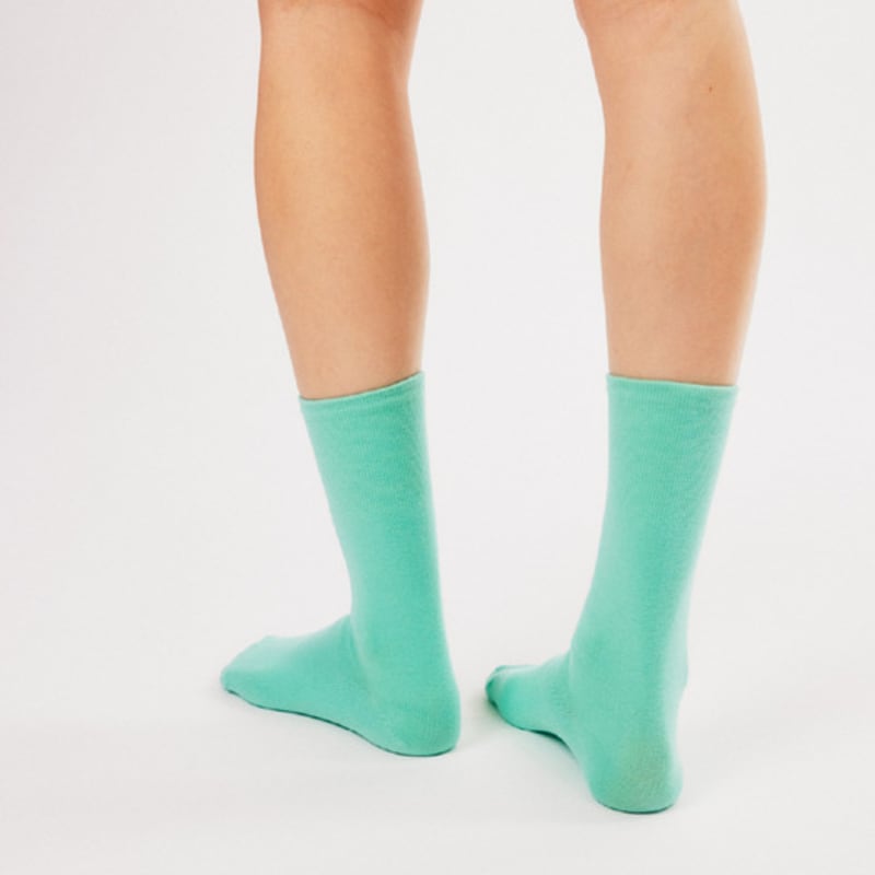 BOCION Ocean Green Solid Color Long Socks