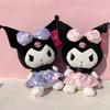 Adorable 20cm Kuromi Character Stuffed Animal With Floral Dress For Anime Fans