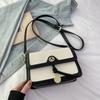 New niche design fashionable versatile contrasting color small square bag versatile shoulder messenger women's bag