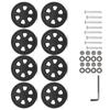 Set aus 8 Reisegepäck Koffer Ersatzrädern 60x12mm Kunststofflenkrollen Reparatursets Regal Ersatzräder