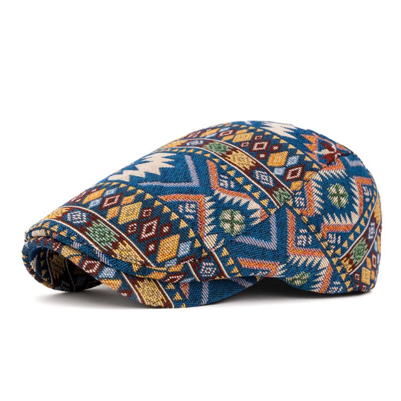 2026 Autumn And Winter Polyester Print Sboy Caps Flat Peaked Cap Men And Women Painter Beret Hats 154