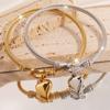 U Shape Buckle Gold Plated Jewelry Stainless Steel Bangle Bracelet Non Tarnish Waterproof Women Gold Plated Jewelry Bangles