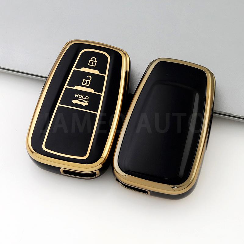 3 Buttons TPU Car Key Case for Toyota Camry CHR Corolla RAV4 Avalon Land Cruiser Prado Prius Anti-scratch Key Cover Fob Keychain
