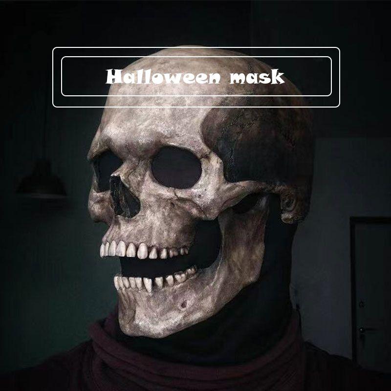 Movable Mask Halloween Jaw Full Head Skull Mask Horror Scary Cosplay Mask