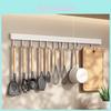 Kitchen Wall Mounting Rack With Space Aluminum Hooks For Utensils And Cookware Storage
