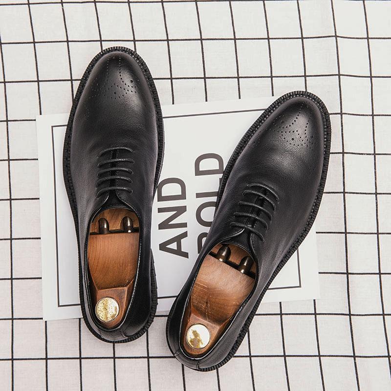 Fashion High Quality Brand Men's Business Shoes Conference Casual Shoes Men's Genuine Leather Shoes Pointed Banquet Dress Shoes