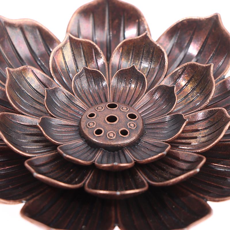 Alloy Incense Burner Stick Holder Plate Burner Plate Buddhism Coil Lotus Censer