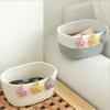 Handmade Woven Cotton Storage Basket Sharpless Cotton Rope Environmentally Friendly Desktop Organizer Star Pattern Soft Texture
