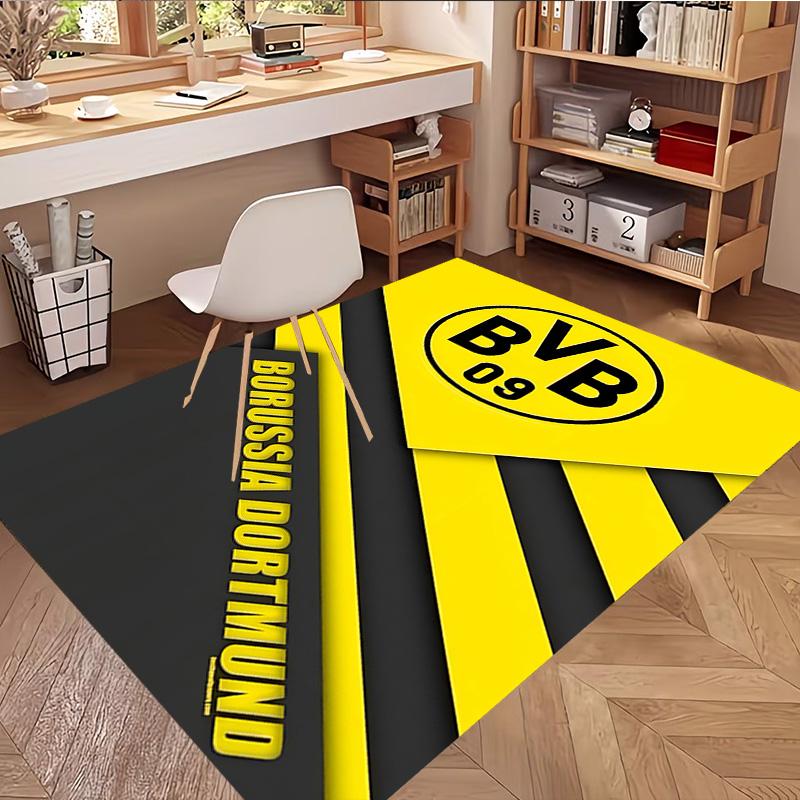 Borussia Dortmund Print Rug, Washable Floor Carpet, For Entryway Dorm Laundry Room Office Study, Home Decor Birthday Christmas Gift