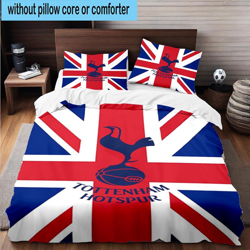 3pcs Tottenham Hotspur F.C Design Printed Bedding Set Duvet Cover Closure Includes 1 Duvet Cover & 2 Pillowcases Bedding Sets Home Decor Gifts