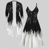 Completo 3D Stampato con Cappotto, Combinazione Bicolore con Design Semplice, Stampa alla Moda, Adatto a Varie Scene e Stili di Moda