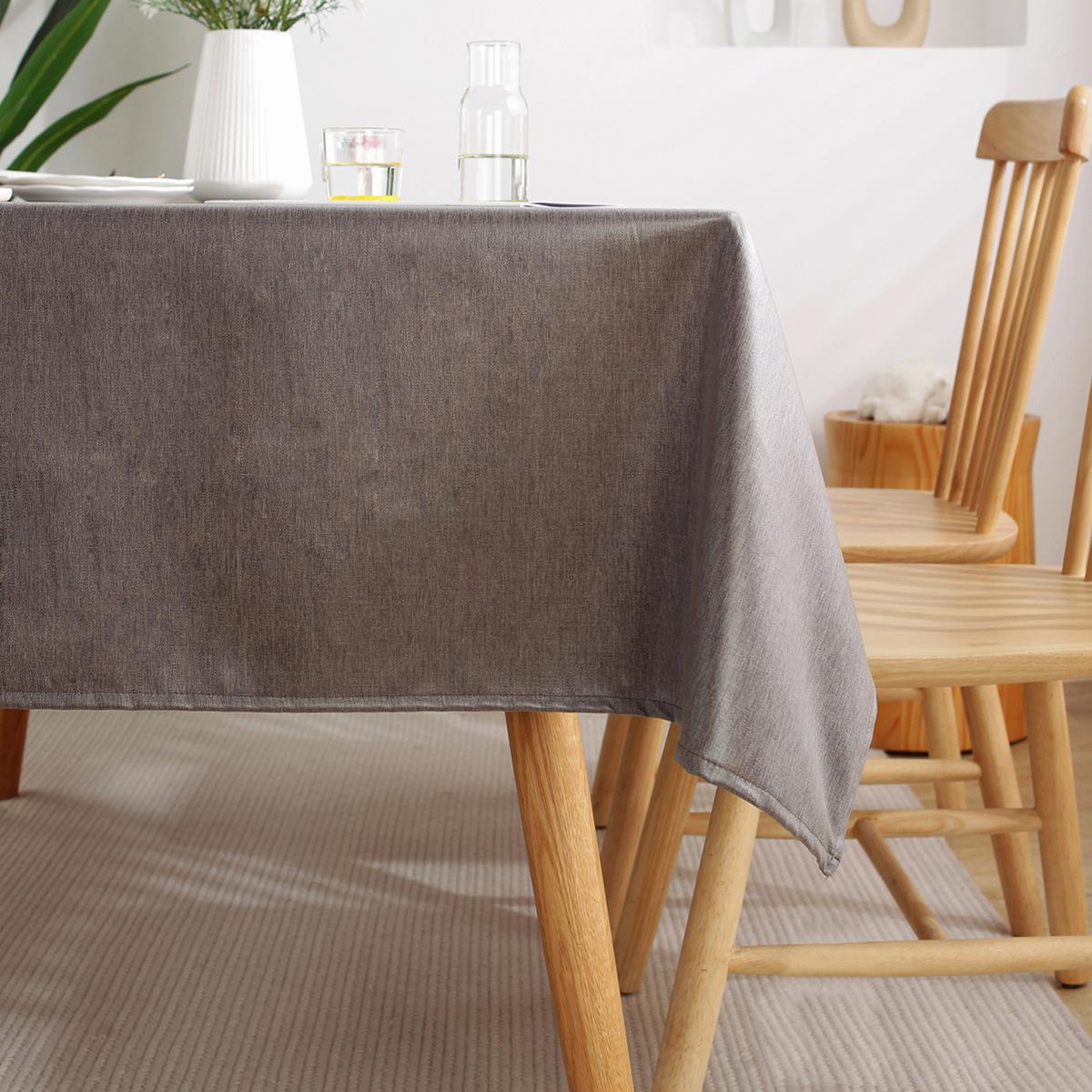 

Waterproof And Oil-Proof Leave-In Tablecloth Solid Color Imitation Cotton And Linen Fabric Rectangular Light Luxury Meal Coffee Table Tablecloth 90*90cm