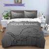Custom Name,Detroit Lions Pattern Bedding Home Decoration Birthday Gift ( 1 duvet cover + 2 pillowcase, without core),fan merchandise.