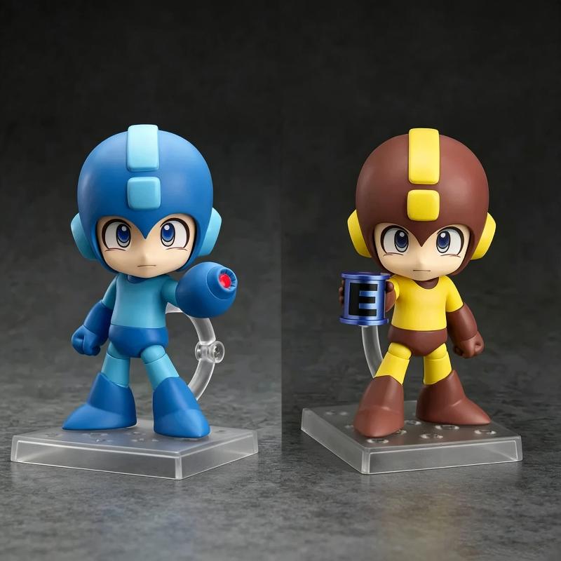 10cm Q-Version Mega Man Rockman Nendoroid 556 Chibi Actionfigur Austauschbarer Armkanone Anime Modell Spielzeug Sammlerstücke Geschenke