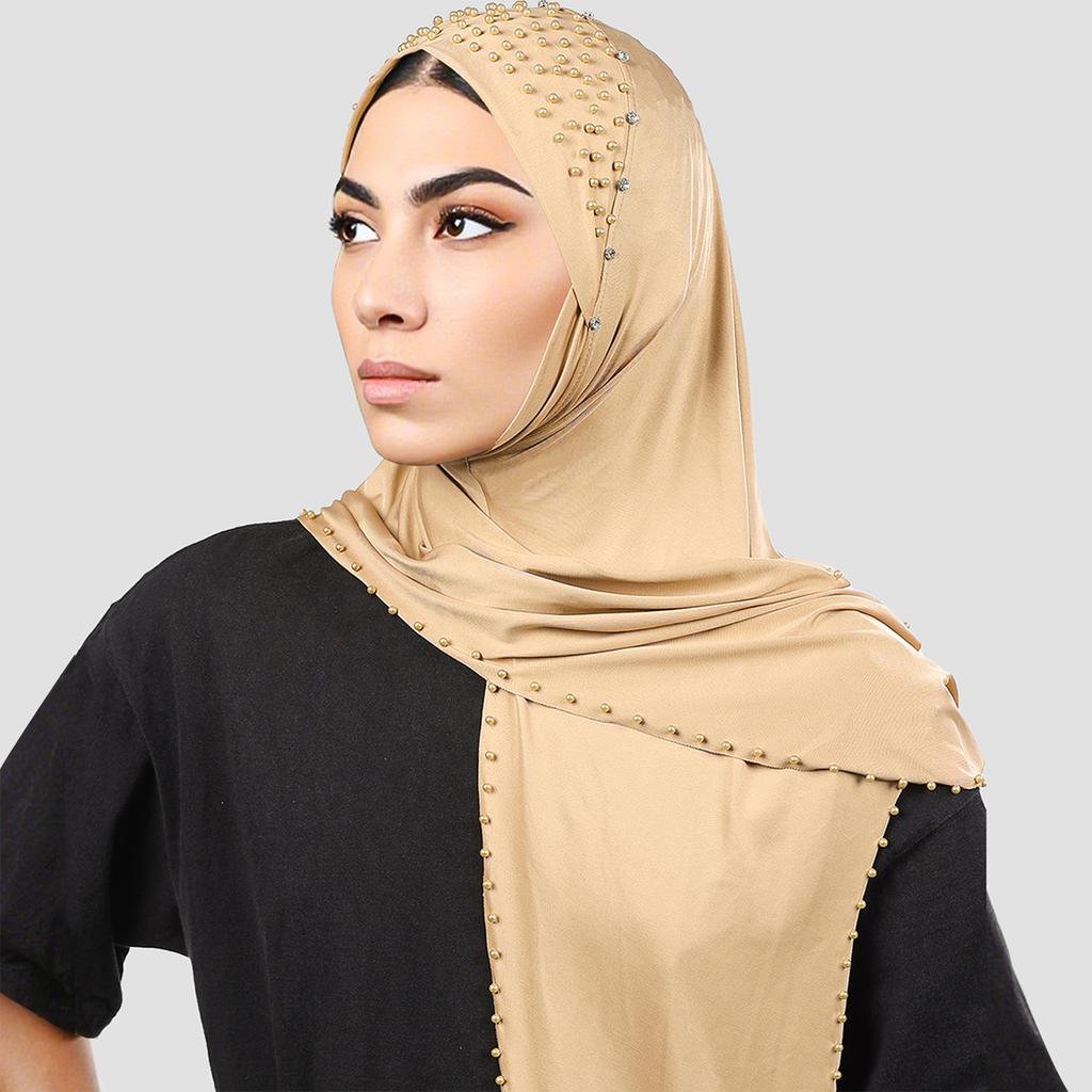 Women's Headscarf, Hat, Nail Bead Scarf, Headband Cover, High Elasticity Milk Silk Wrapped Headscarf