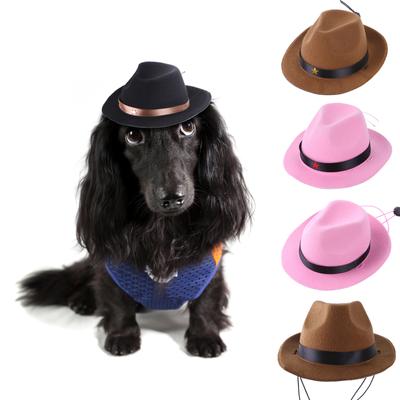 Chapeau d'animal de compagnie créatif nouveau Chapeau de cowboy pour chien - Ensemble écharpe Coiffure Drôle
