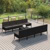 Day and Night - Day and Night Garden Furniture Set 9 Pieces Black Synthetic Rattan Cushions