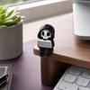 Grim Reaper Reading Figurine, 3D Printed Mini Skull Grim Reaper Statue, Cute Gothic Skeleton Ornament for Bookshelf, Desk, Shelf, Halloween Home Decor