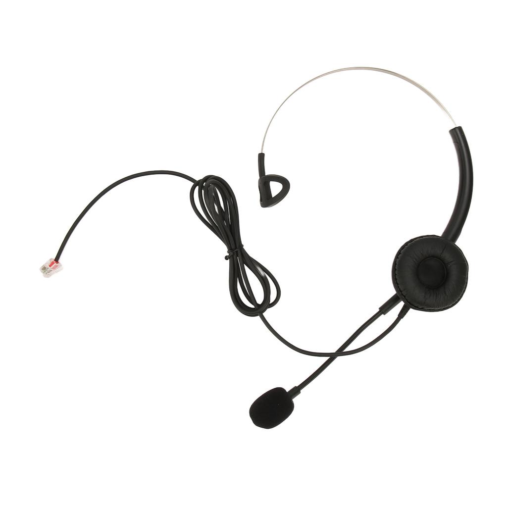 Telephone Headset Single Ear Professional Noise Canceling Adjustable Wired Phone Headset for Call Center Customer