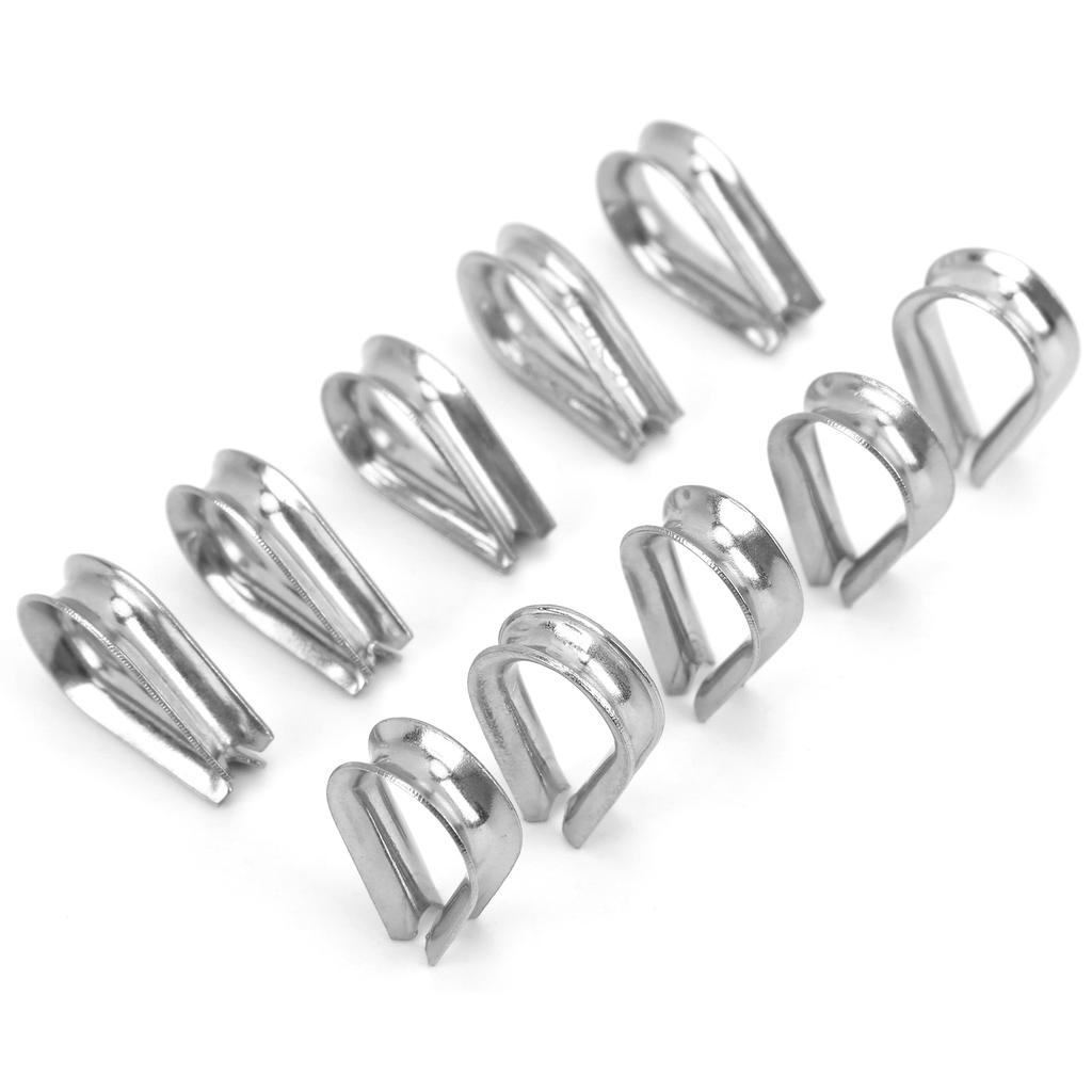 6MM Stainless Steel Boat Wire Rope Clamps Cable Protective Rings Thimbles Clamps