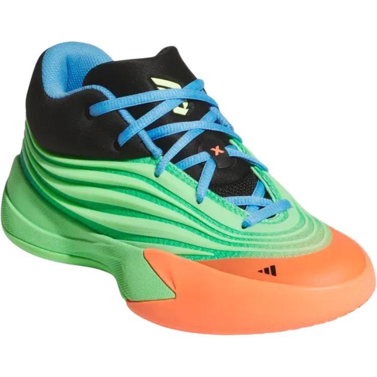 Adidas Dame 10 Slip Resistant Abrasion Resistant Low top Children's Basketball Shoes Green Black Unisex JP8635
