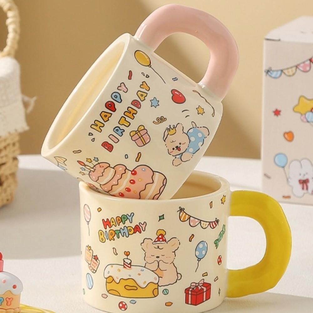 Ceramic Cartoon Ceramic Mug Cup Cartoon Animal Dog Coffee Mug Tea Cup  Valentine's Day Present
