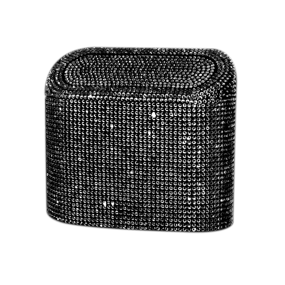 

Sparkly Car Trash Car,Hanging Garbage Can with Lid Bling Rhinestone Trash Bin,Litter Container for Vehicle,Office,Home (White) чёрный