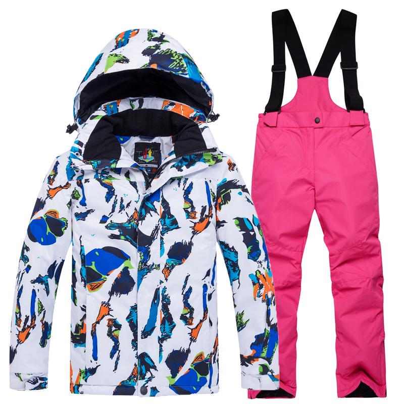 Children's Thickened Two-Piece Ski Suit for Boys and Girls - Warm Outdoor Winter Wear
