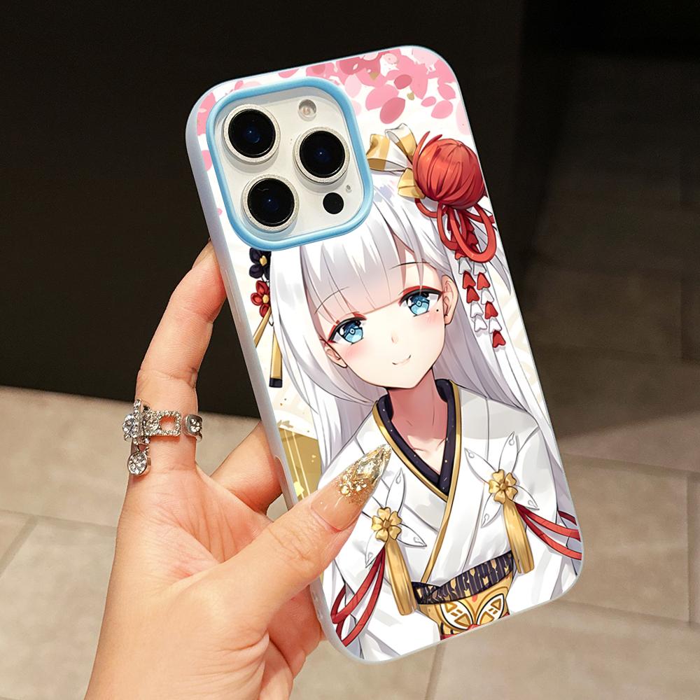 Azur Lane Shoukaku Phone Case for iPhone 17 16 15 14 13 12 11 Air Pro Max Plus Jelly Double layer Light Blue Cover