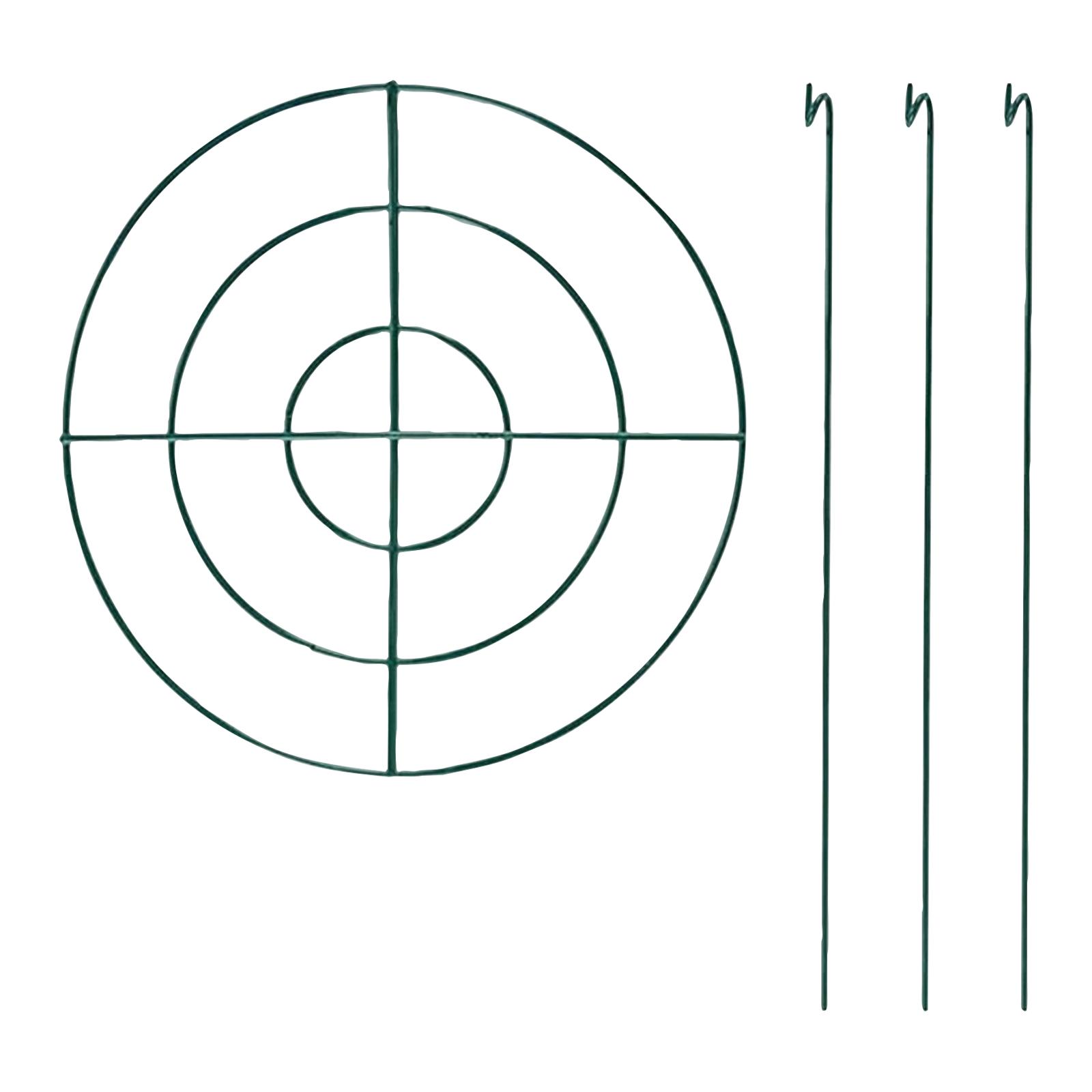 

Metal Penetrating Plant Support Ring for Garden Flowers and Vegetables with Three Detachable Stakes for Stable Structural Support One Size