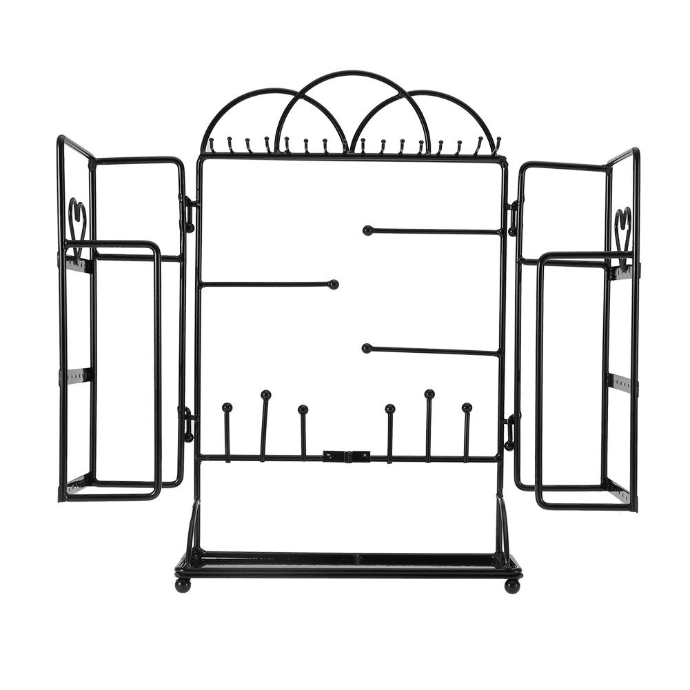 Large Capacity Necklace Bracelet Pendant Jewelry Organizer Display Stand Holder (Black)