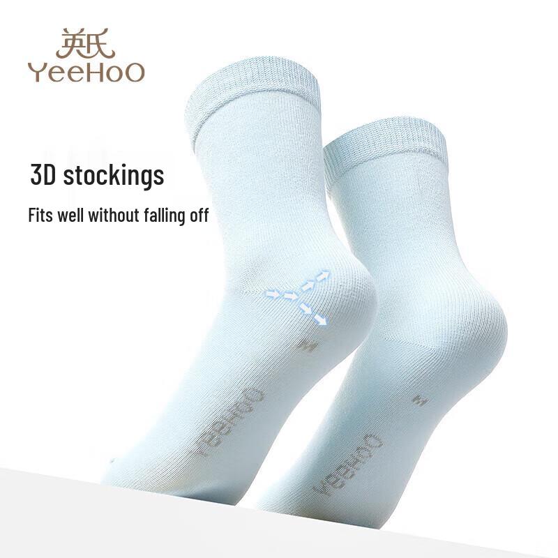 YEEHOO Macaron Kids' Cotton Mid-Calf Socks (4-Pair Pack)