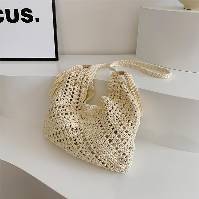 

Niche Handmade Crochet Hollow Beach Vacation Art Style Woven Сумка на одно плечо для женщин