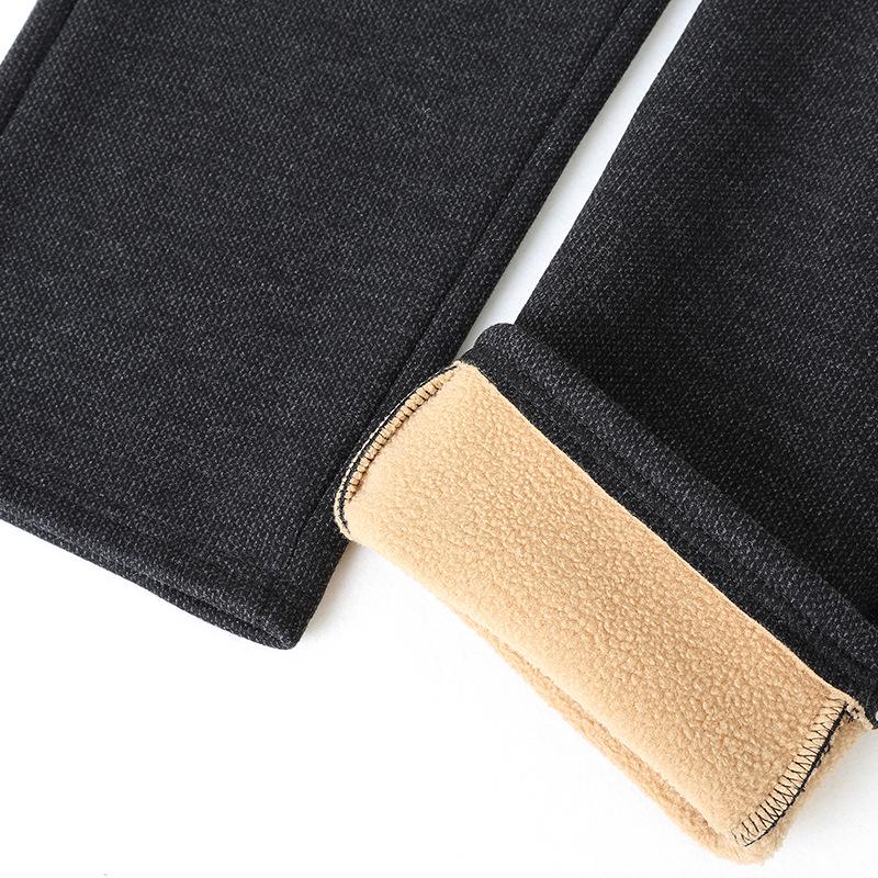 Plus Size Woolen Winter Pants for Women: Stylish, Thick, Warm Straight-Leg Trousers for Middle-Aged and Young Mothers