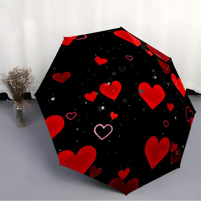 1 Stück Liebe Herz Automatisches Öffnen/Schließen Regenschirm mit Bedienung & Winddichtem Schirm yy260311026